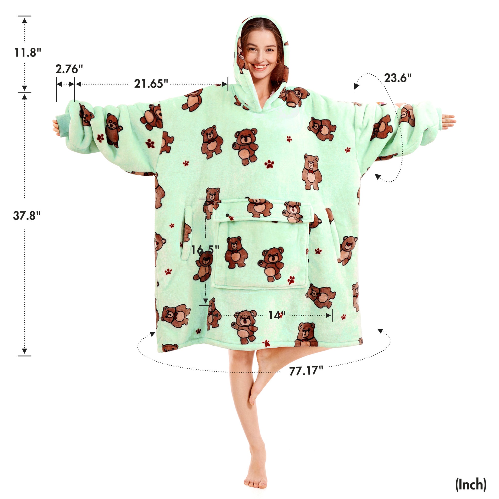 Bear Blanket Hoodie - NARECTE