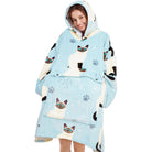 Blue Cat Blanket Hoodie - NARECTE