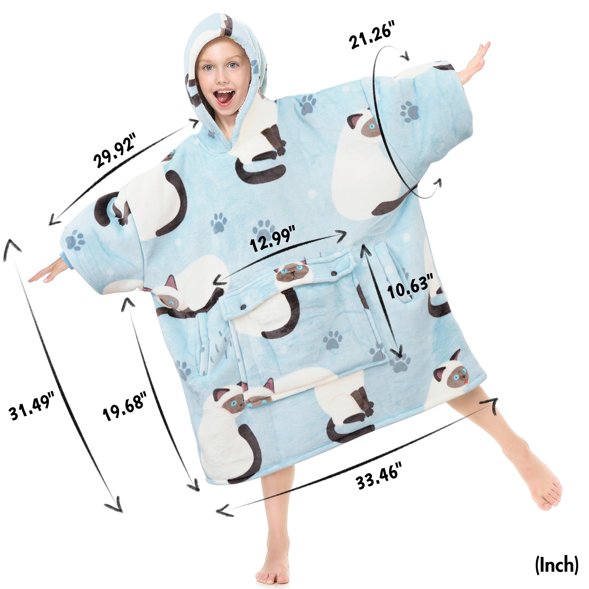 BlueCat Blanket Hoodie Teen - NARECTE