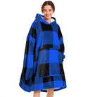 Blue Plaid Blanket Hoodie - NARECTE