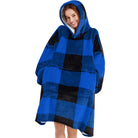 Blue Plaid Blanket Hoodie - NARECTE