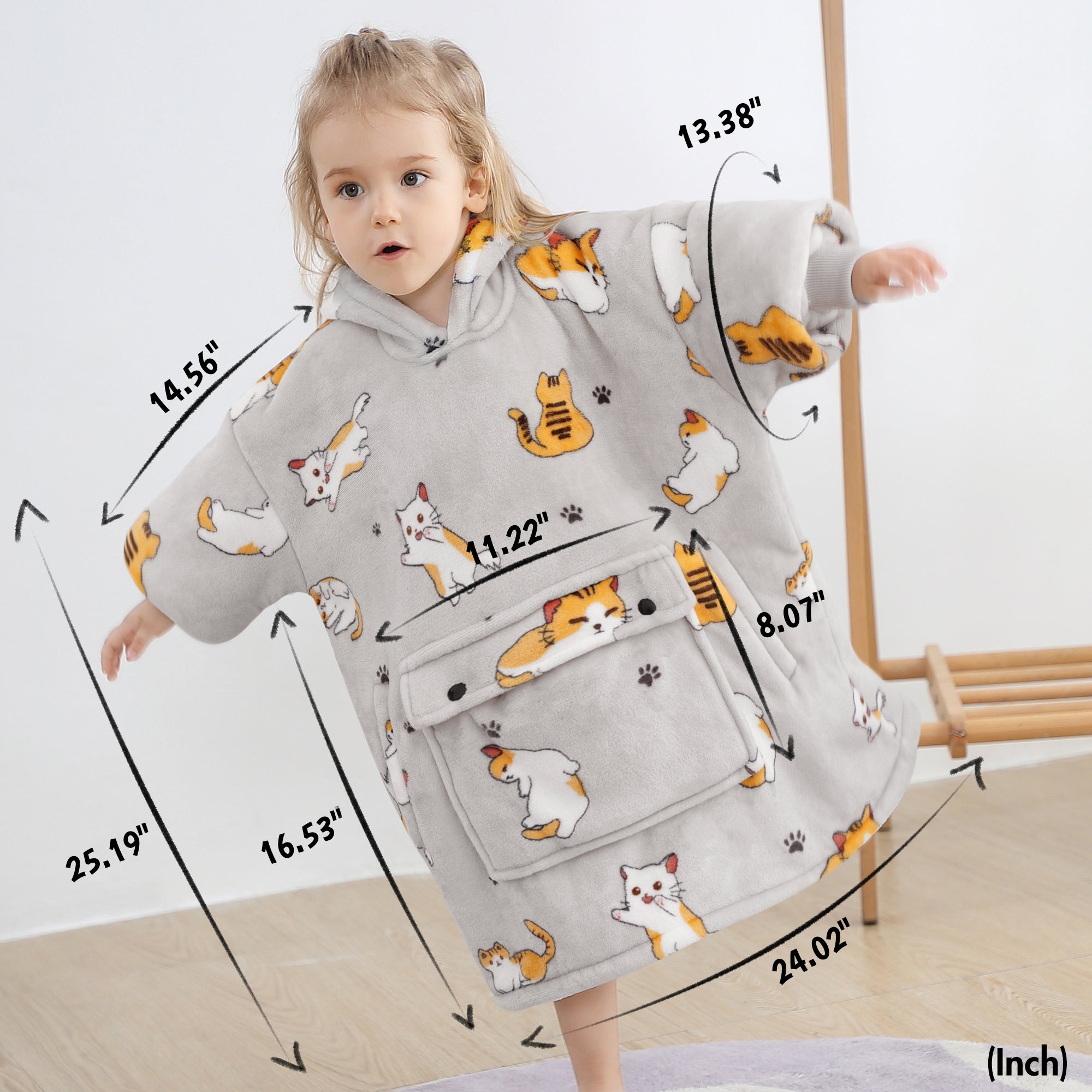 Cat Blanket Hoodie Kids - NARECTE