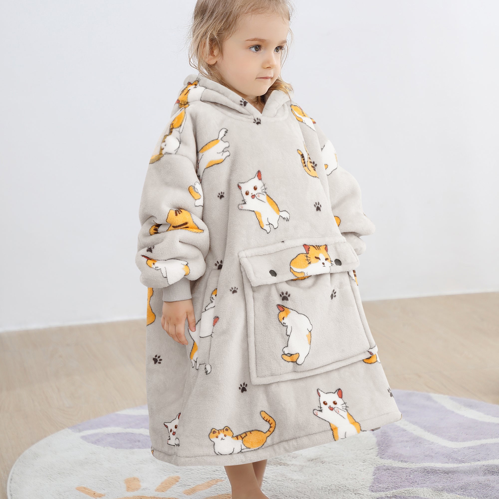 Cat Blanket Hoodie Kids - NARECTE