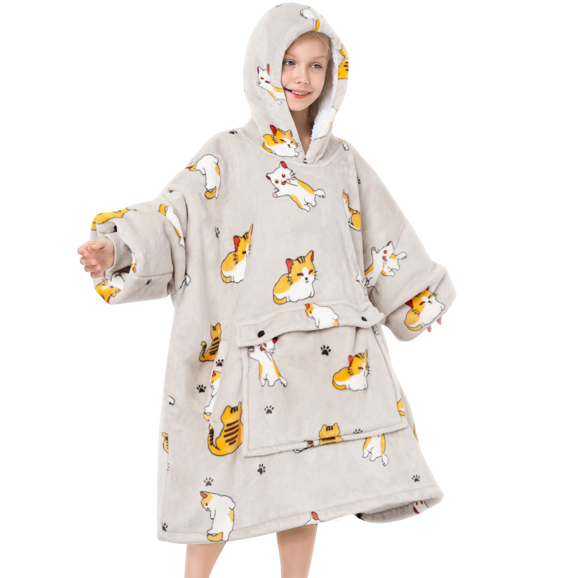 Cat Blanket Hoodie Teen - NARECTE