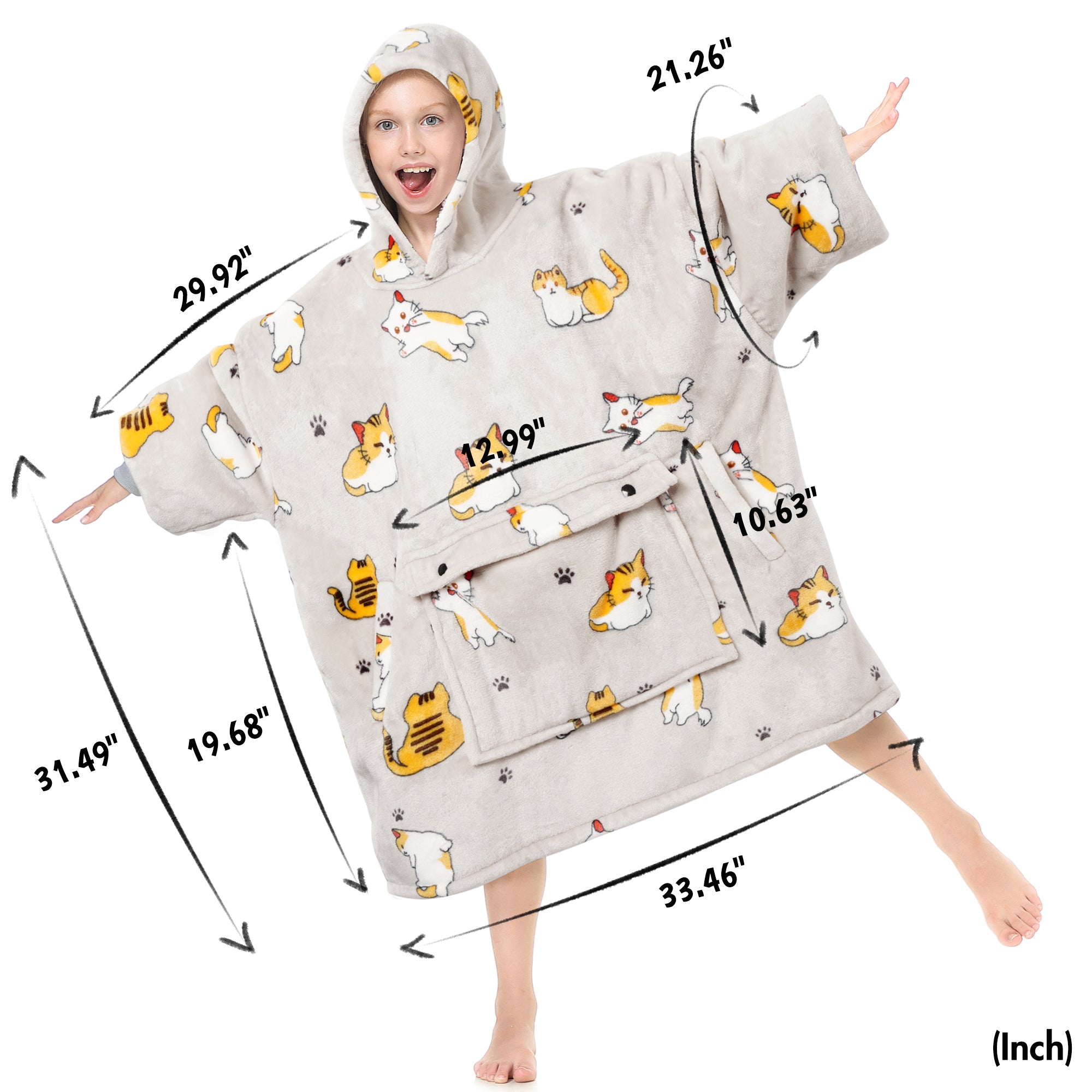 Cat Blanket Hoodie Teen - NARECTE