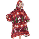 Christmas Reindeer Blanket Hoodie Teen - NARECTE