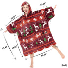 Christmas Reindeer Blanket Hoodie Teen - NARECTE