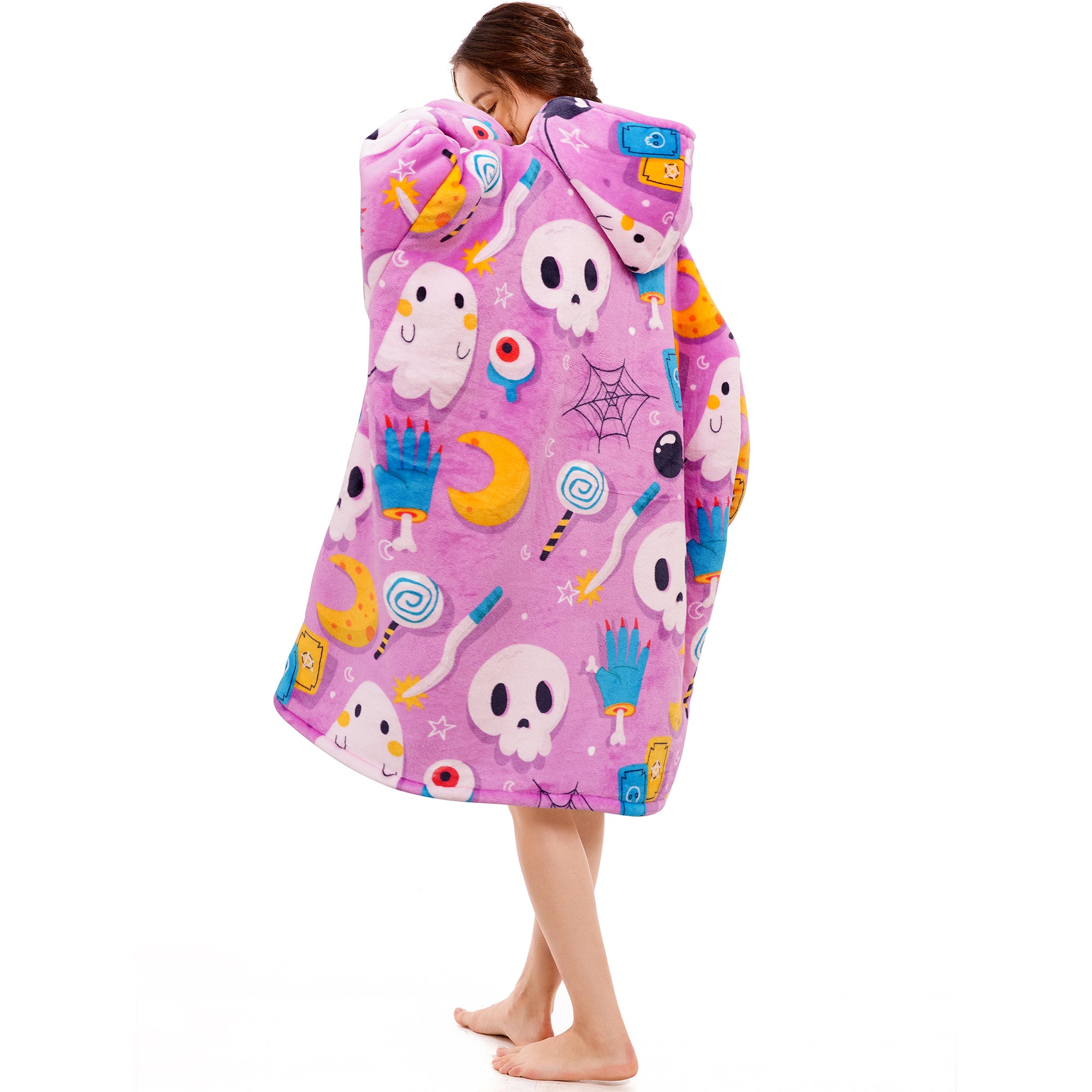 Purple Ghost Blanket Hoodie - NARECTE