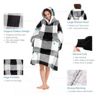 Grey Plaid Blanket Hoodie - NARECTE