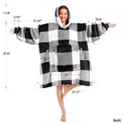 Grey Plaid Blanket Hoodie - NARECTE