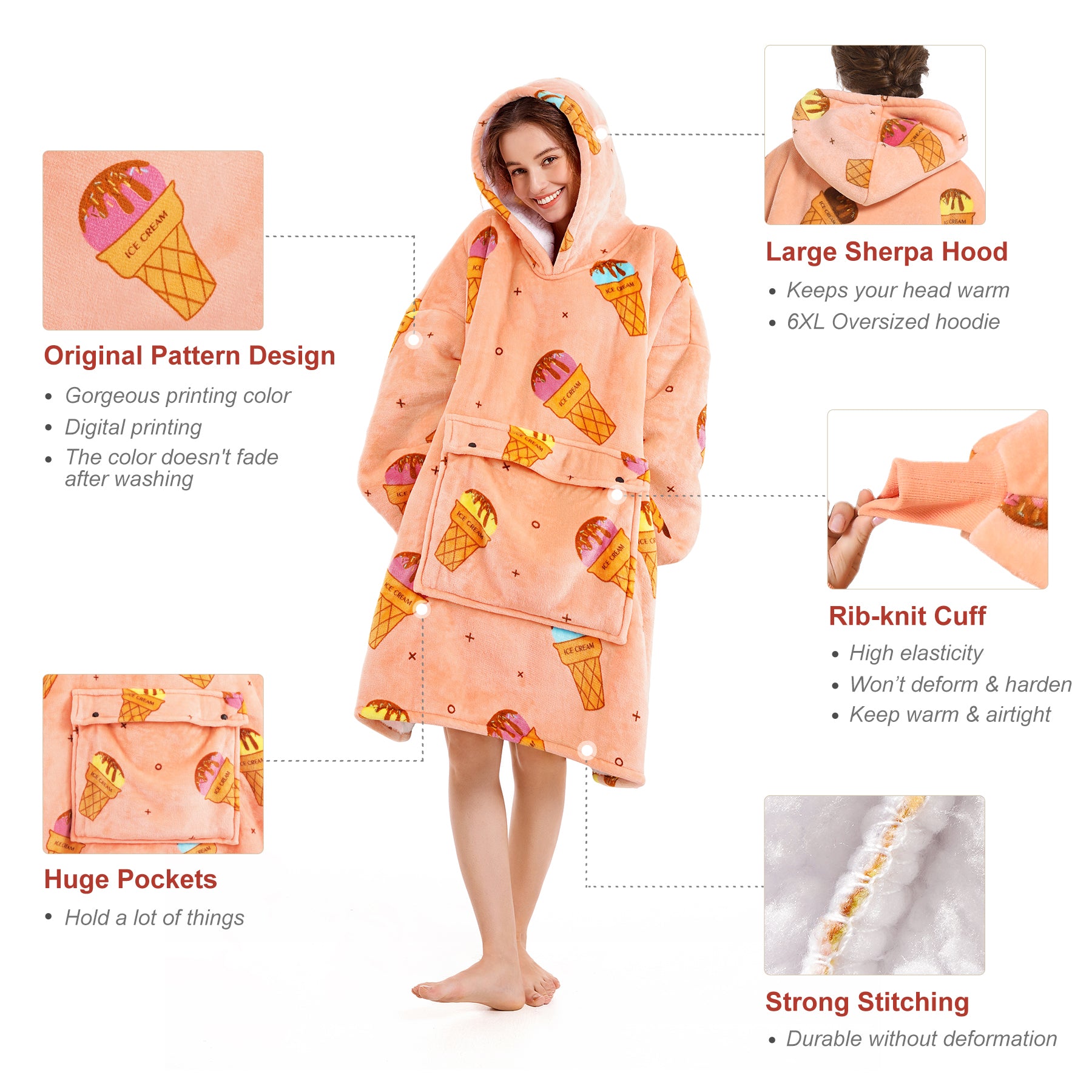 IceCream Blanket Hoodie - NARECTE