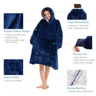 Navy Blue Blanket Hoodie - NARECTE