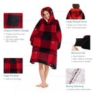 Red Plaid Blanket Hoodie - NARECTE