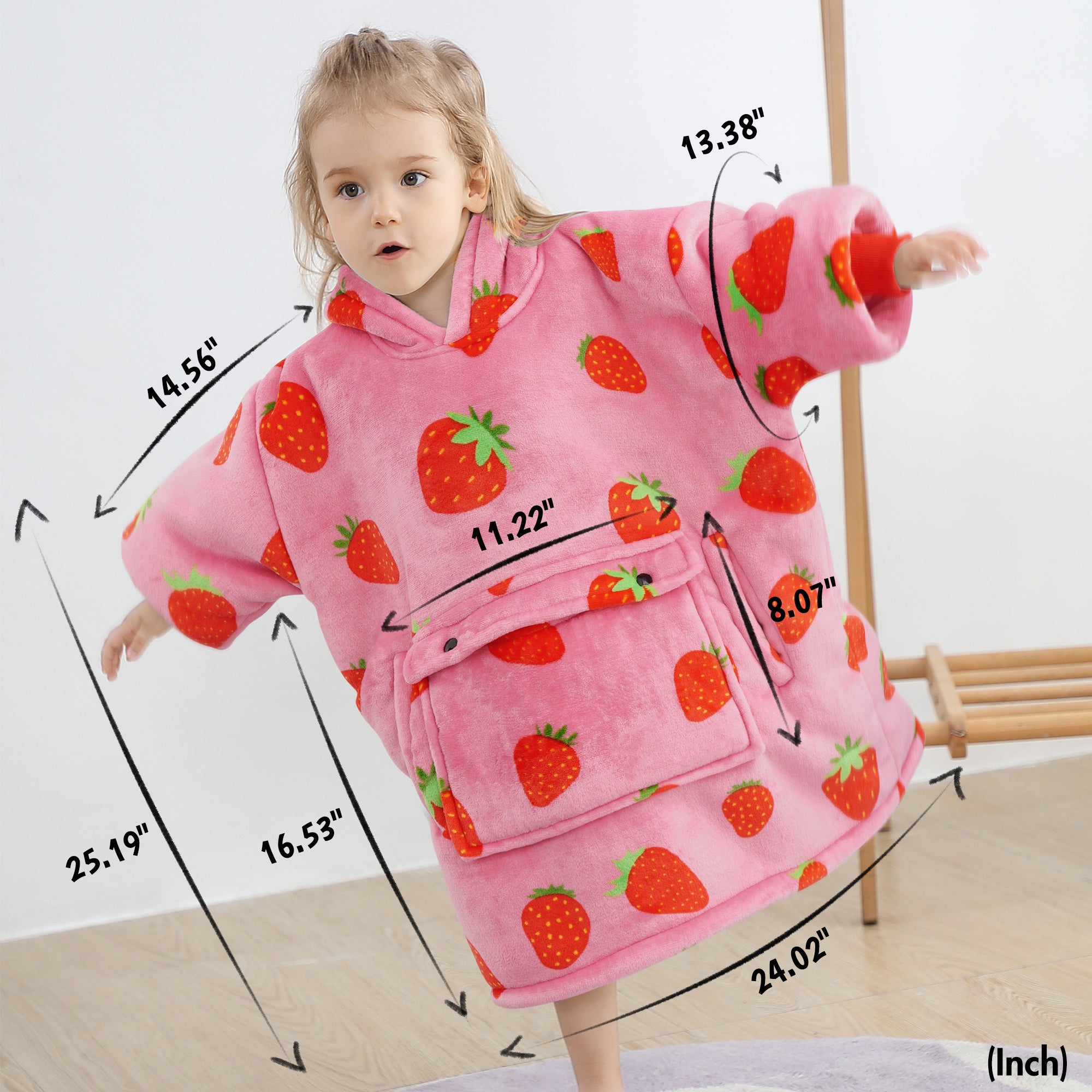 Strawberry Blanket Hoodie Kids - NARECTE