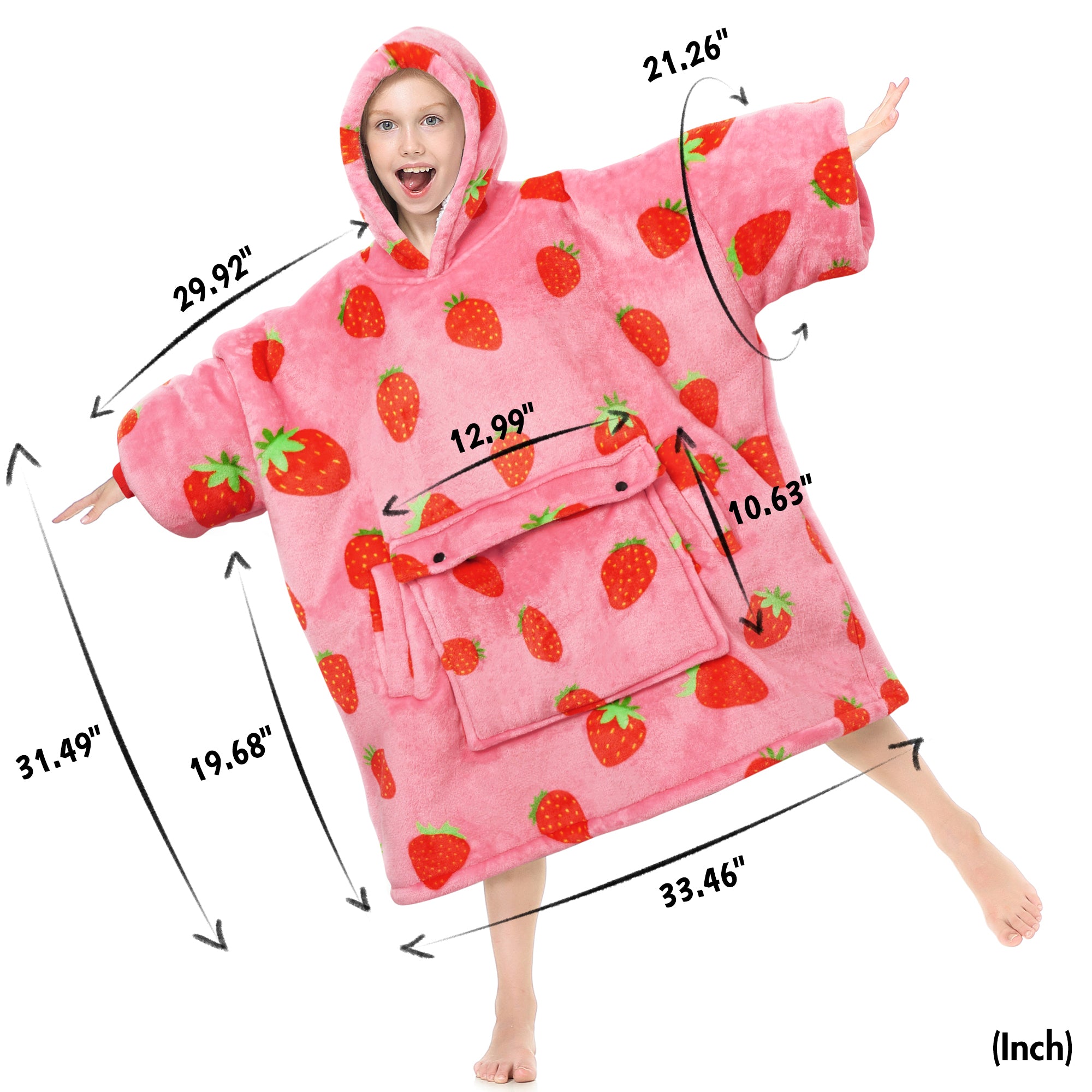 Strawberry Blanket Hoodie Teen - NARECTE